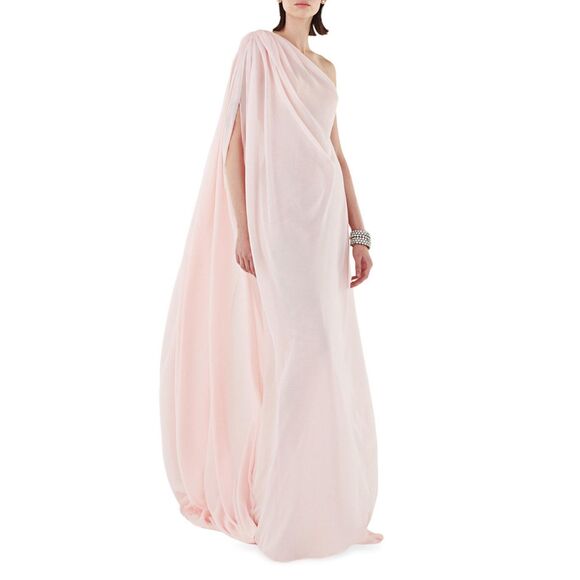 OZGUR MASUR One-Shoulder & Cape-Back Gown Size 38(US 6) $1895 - Picture 2 of 10